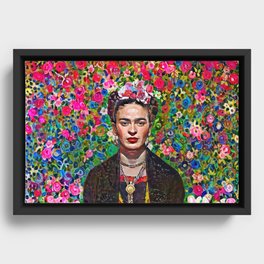 Pink Roses Frida Framed Canvas