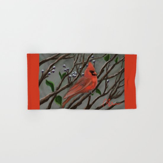 Male Cardinal DP151210a-14 Hand & Bath Towel