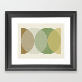 Circle Half-circle - Gold Green Framed Art Print