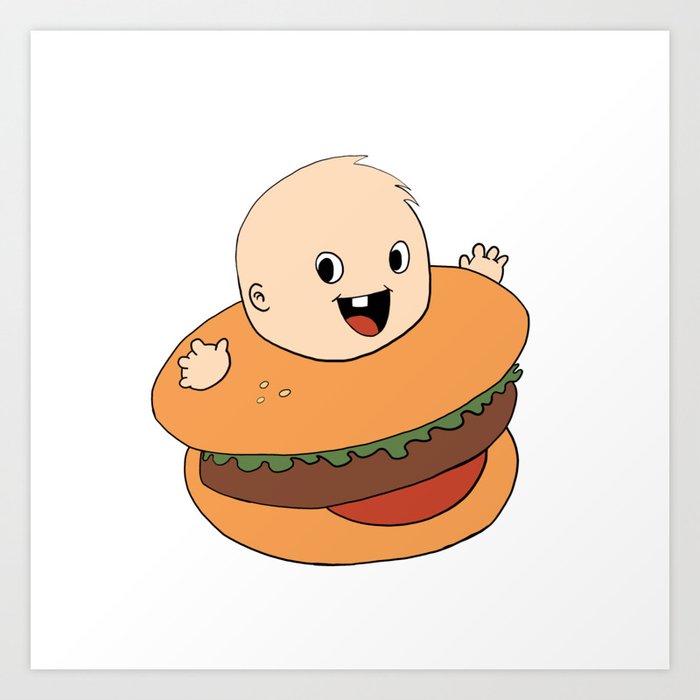 Hamburger Baby Art Print