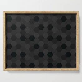 Dark Hexagon polygon pattern. Digital Illustration background Serving Tray