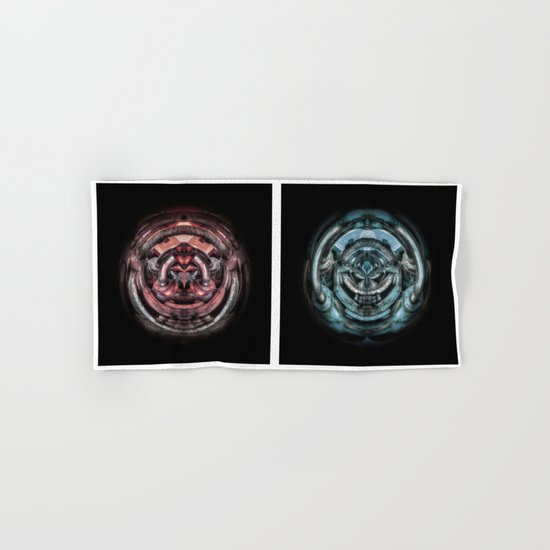 The caterpillar machinery red and cyan brothers Hand & Bath Towel