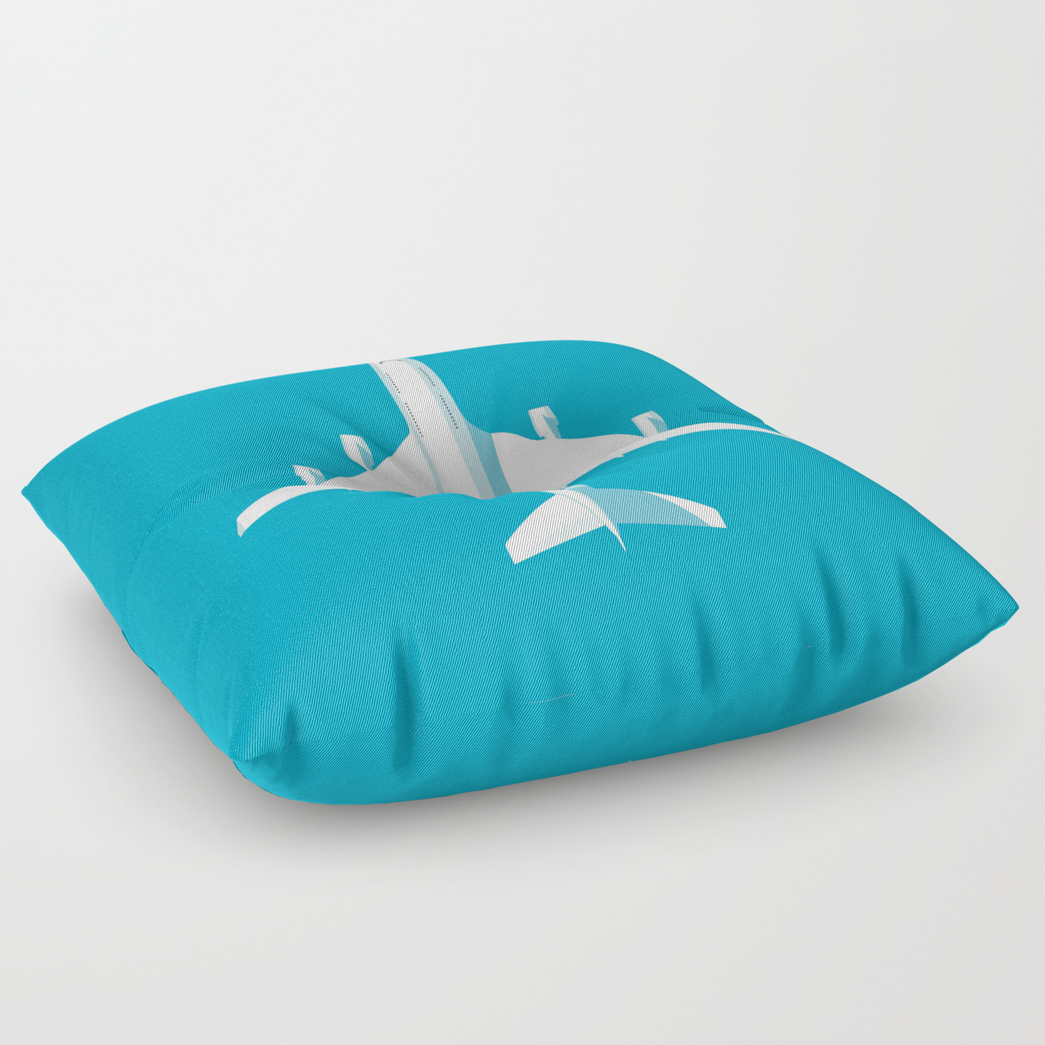 747 400 Jumbo Jet Airliner Aircraft Cyan Floor Pillow By