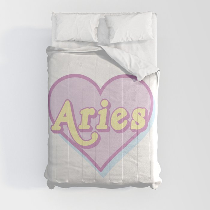 Aries Love Heart Design. Digital Illustration Comforter