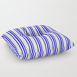 [ Thumbnail: Lavender & Blue Colored Pattern of Stripes Floor Pillow ]