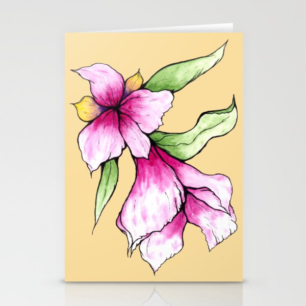 Pink Orchid Stationery Cards
