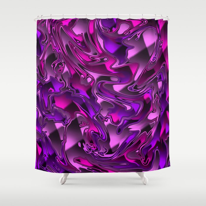 Pink and Purple Chromatic Melt Shower Curtain