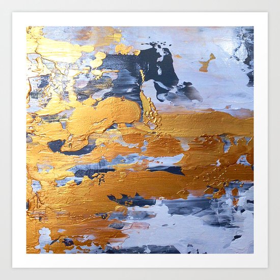 Gold in the ice Art Print