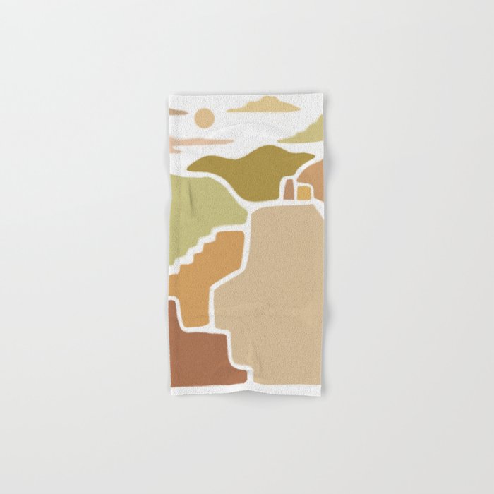 Earthy Little Town Architecture Abstract Hand & Bath Towel