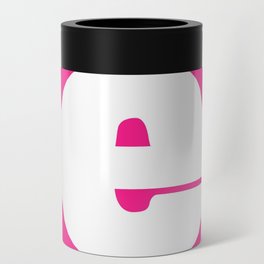 e (White & Dark Pink Letter) Can Cooler