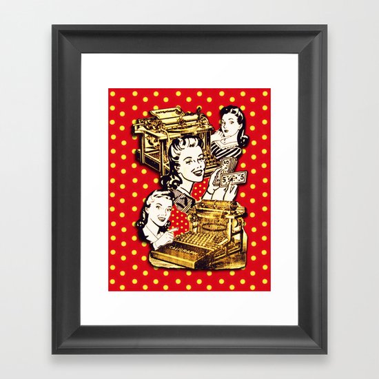 Quirky Office Gals Framed Art Print