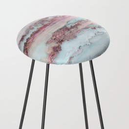 Marbled Stripes Luxury Rose Gold And Mint Glamour Counter Stool