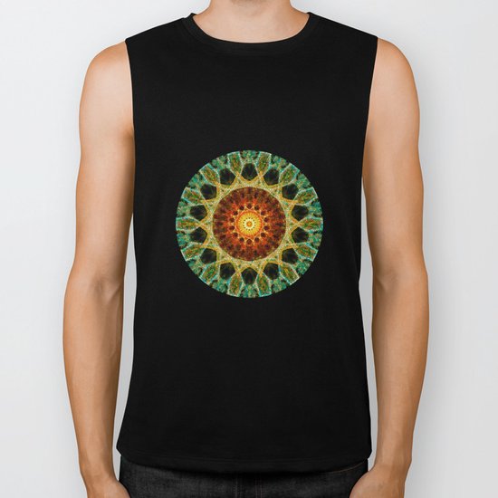 Sun Mandala Mosaic Biker Tank