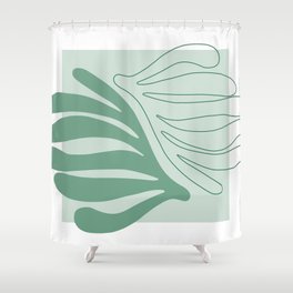 matisse-inspired cut outs : sea foam Shower Curtain