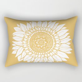 Yellow Sunflower Drawing Rectangular Pillow
