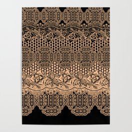 lace border with floral and geo mix Poster