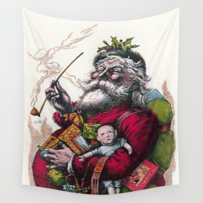 Victorian Santa Claus Thomas Nast Wall Tapestry by Forgotten