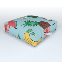 Tropical Fruits Outdoor Floor Cushion