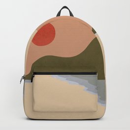 Abstraction_SUNSET_SUNRISE_BEACH_RED_OCEAN_pop_art_0326M Backpack
