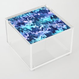 Mystical Cyan and Pink Waves Abstract Acrylic Box