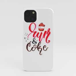 Rum & Coke Hand Lettered with Watercolor Jug iPhone Case