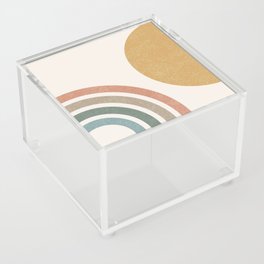 Mid Century Colorful Sun & Rainbow Acrylic Box