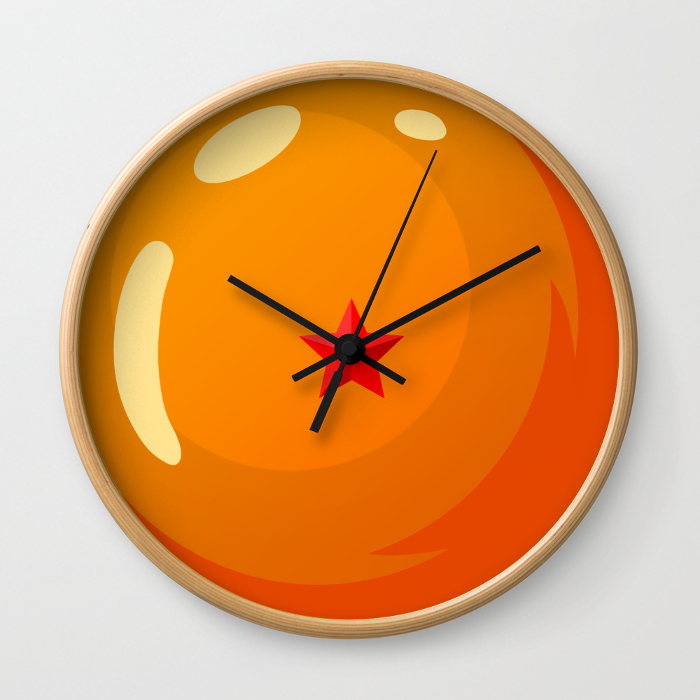 Dragonball 1 Star Ball Wall Clock By Tridaak Society6