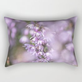 Soft pink purple heather flowers - heath plant nature photography Rectangular Pillow