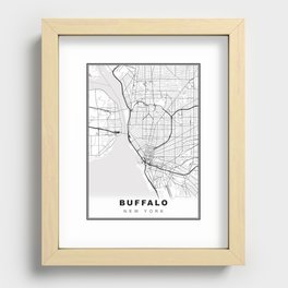 Buffalo Map Recessed Framed Print