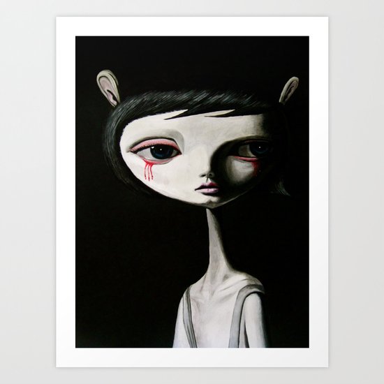 sad blood drop Art Print
