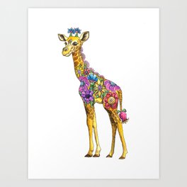 Geraldine the Genuinely Nice Giraffe Art Print