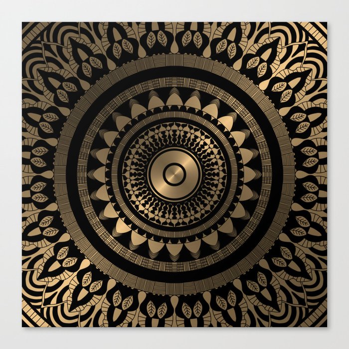 Golden Mandala Abstract Canvas Print