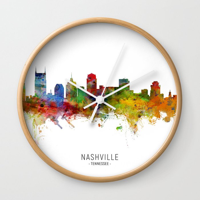 Nashville Tennessee Skyline Wall Clock