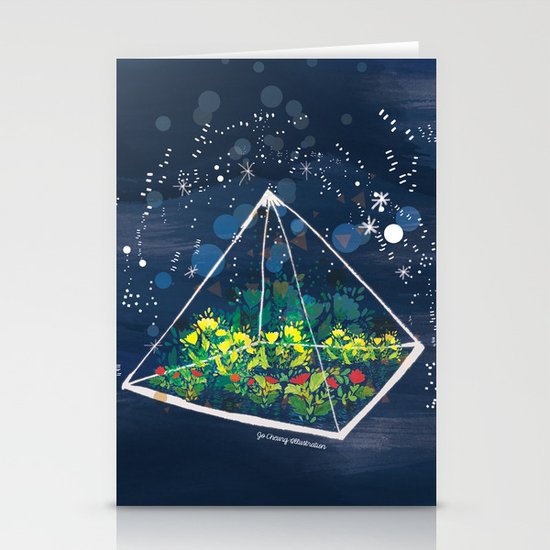 The Greenhouse at Night Stationery Cards