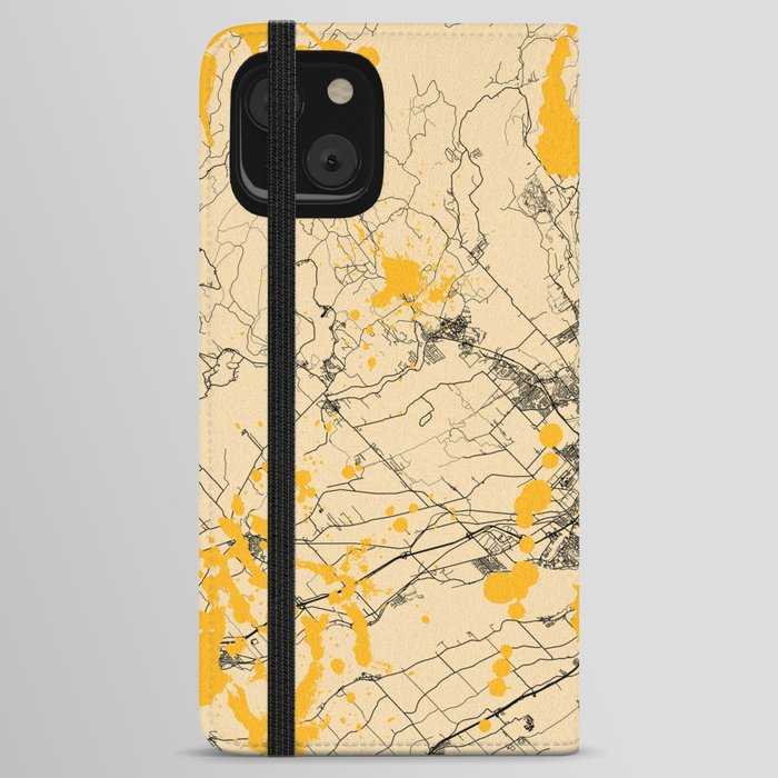 Canada, Quebec - artistic map iPhone Wallet Case