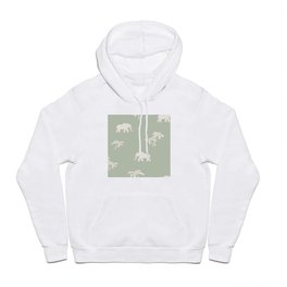 Boho elephant & palm trees - island vibes ivory sage green Hoody