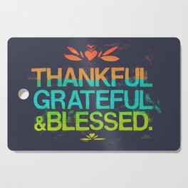 Thankful, Grateful & Blessed HEART Cutting Board