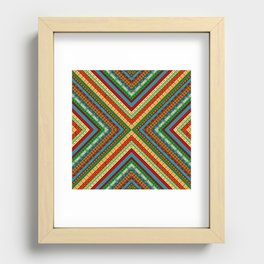 Colored african geometrical motifs background Recessed Framed Print
