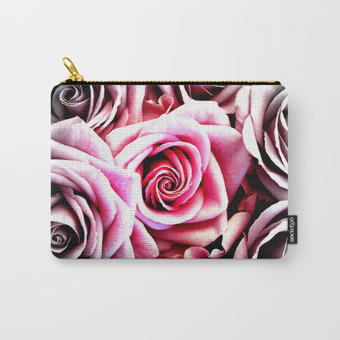 Bright Pink Roses : Pop of Color Carry-All Pouch