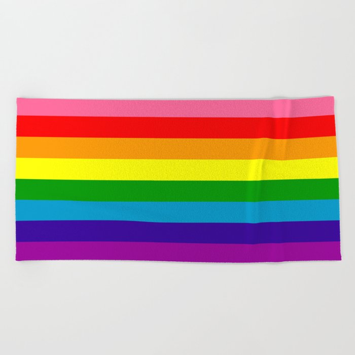 Rainbow Flag Original Gay Pride Flag Colors Beach Towel By