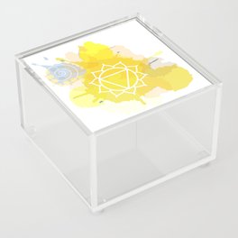 Manipura chakra Meditation aura and fifth of the seven chakras symbol Acrylic Box