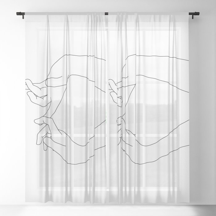 Hands Line Drawing Robin Sheer, Can Sheer Curtains Be Lined