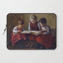 Walter Firle Three Little Girls Reading Laptop Sleeve