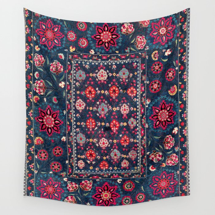 Lakai Suzani Shakhrisyabz Uzbek Embroidery Print Wall Tapestry