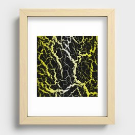 Cracked Space Lava - Yellow/White Recessed Framed Print