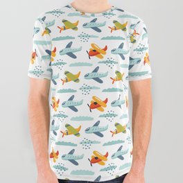 Airplanes pattern All Over Graphic Tee