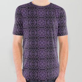 Liquid Light Series 26 ~ Purple Abstract Fractal Pattern All Over Graphic Tee