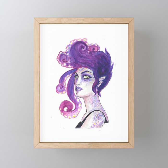 Punk Mermaid Framed Mini Art Print