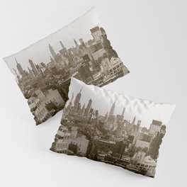 Manhattan Skyline Views | Sepia New York City Pillow Sham