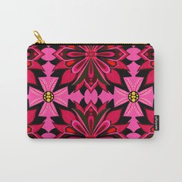 Christmas Poinsettia Non-traditional Pink and Red Pattern Carry-All Pouch